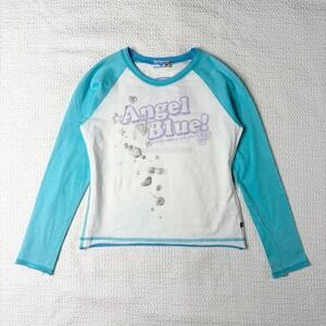 Angel blue graphic raglan long sleeve